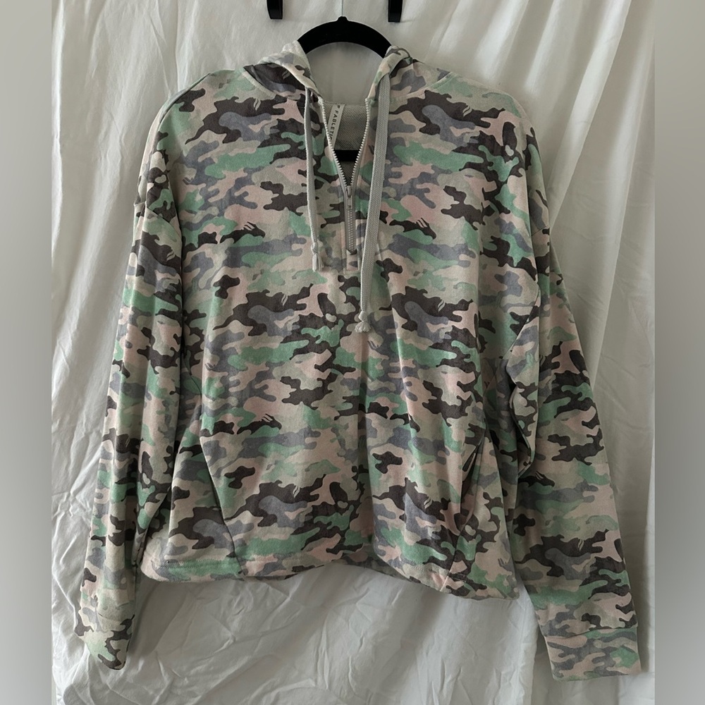 Fabletics quarter zip camo hoodie